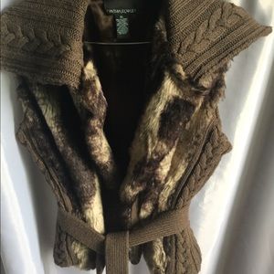 XL Cynthia Rowley faux fur vest